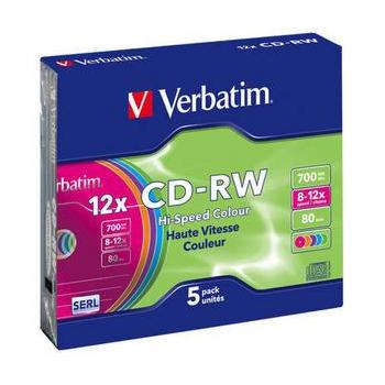 CD-RW přepisovatelné médium VERBATIM  CD-RW Colour