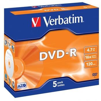 DVD-R médium VERBATIM DVD-R 16x DatalifePlus, 5ks jewel krabička