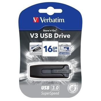 Penosný flash disk  VERBATIM  Flash Disk Store "n" Go V3 16GB, černý (black)