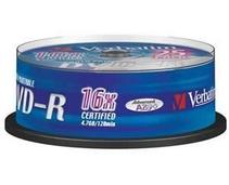 Obrázek k produktu: VERBATIM  DVD-R 16x DatalifePlus, Printable, 25ks cakebox