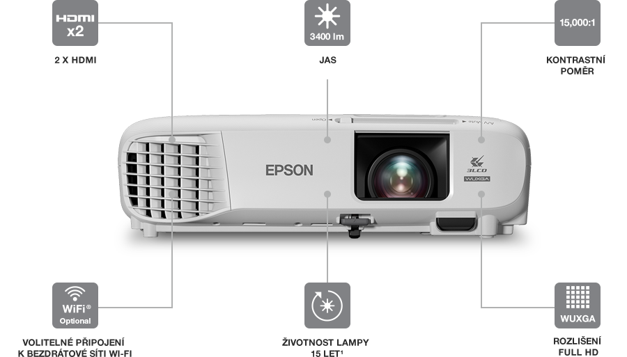 LCD projektor EPSON EBU05 bílý white
