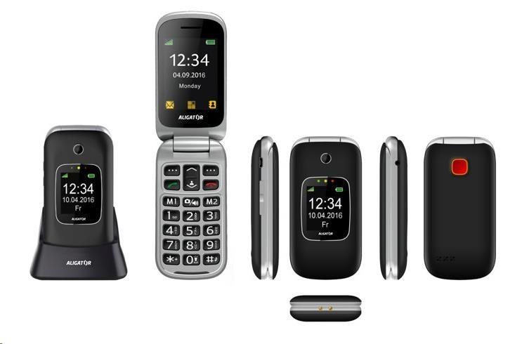 Mobilní telefon ALIGATOR V650 černostříbrný