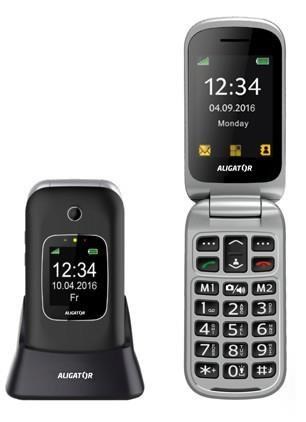Mobilní telefon ALIGATOR V650 černostříbrný