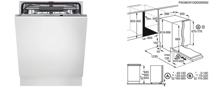 Vestavná myčka AEG FSE 63700 P nerezová ocelbílá nerezová ocelwhite