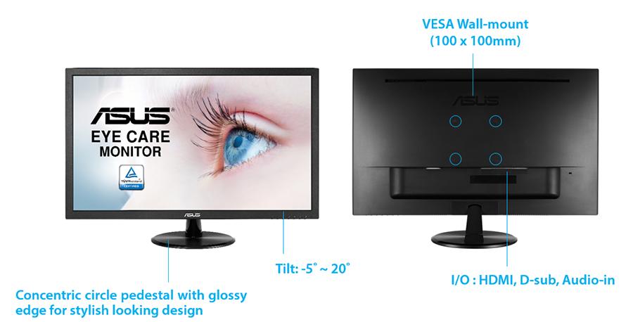 24 LED monitor ASUS VP248H GAMING černý black