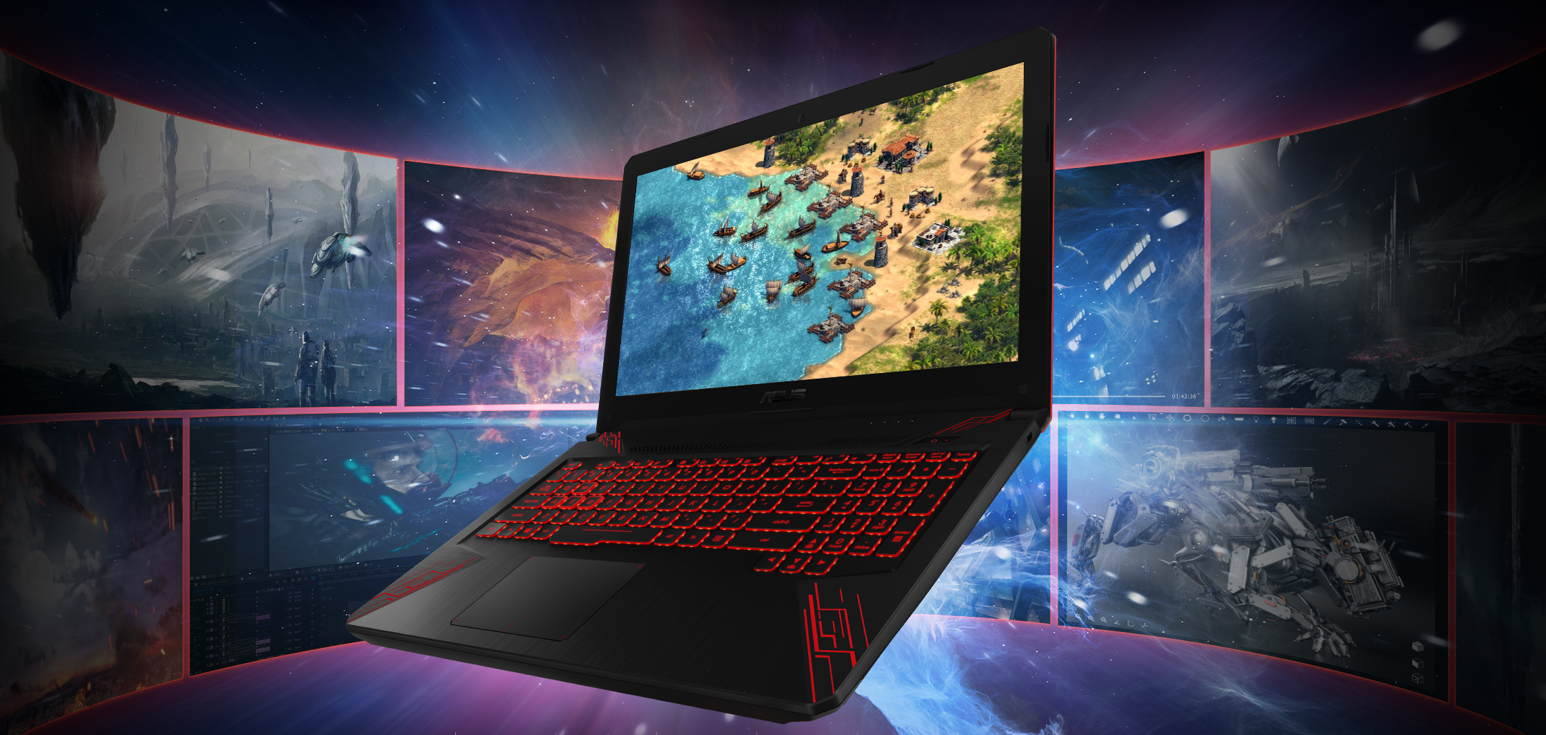 Herní notebook ASUS FX504GEDM122T černý black