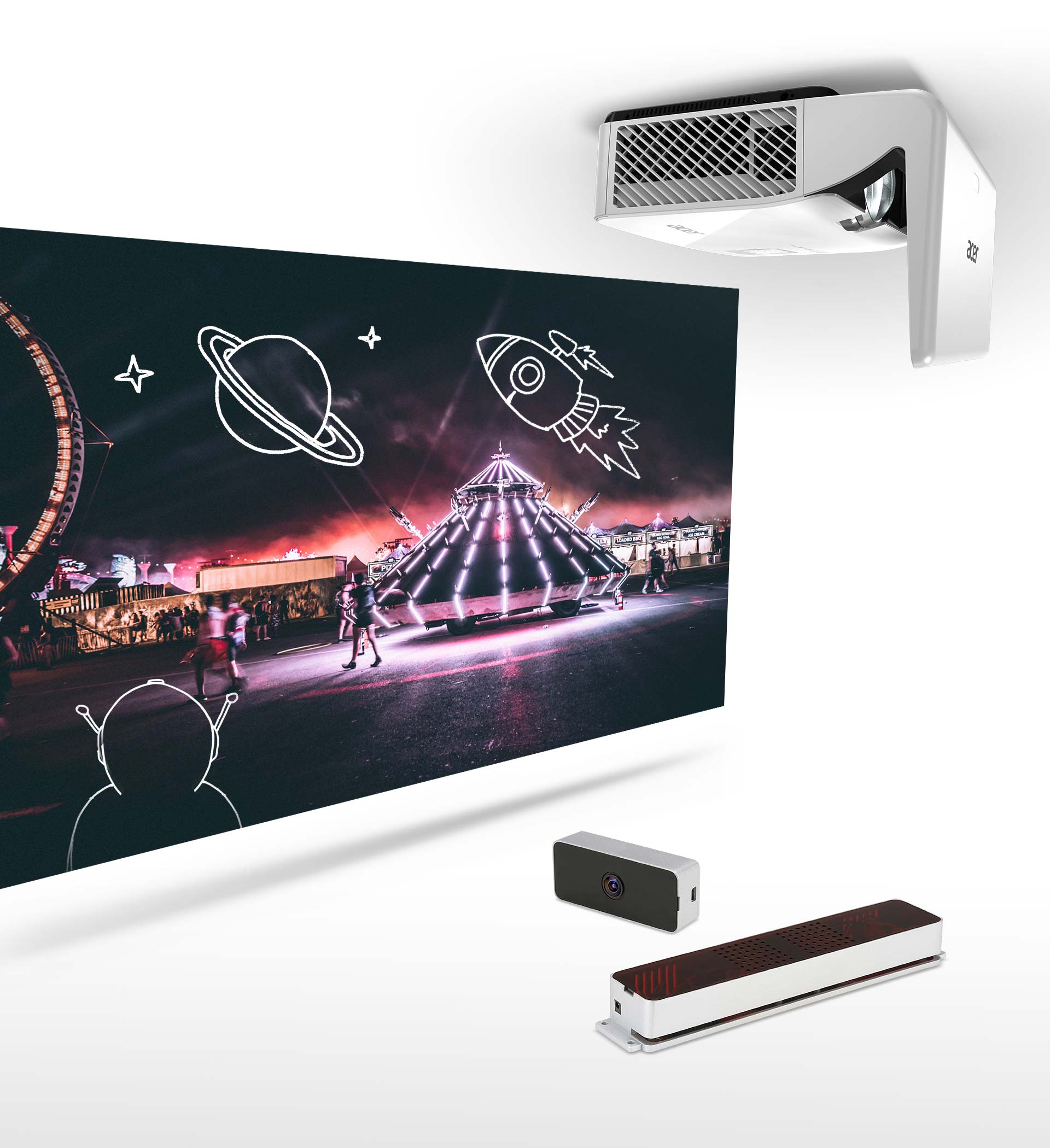 Projektor ACER DLP UL2510 UltraShortThrow bílý white