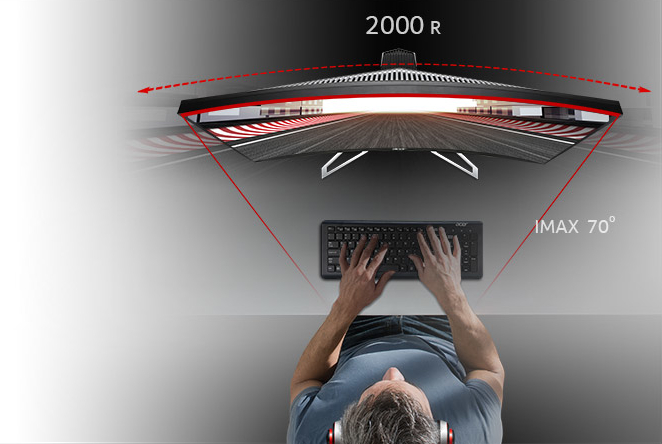31 LED monitor ACER XZ321QUbmijpphzx černýstříbrný blacksilver