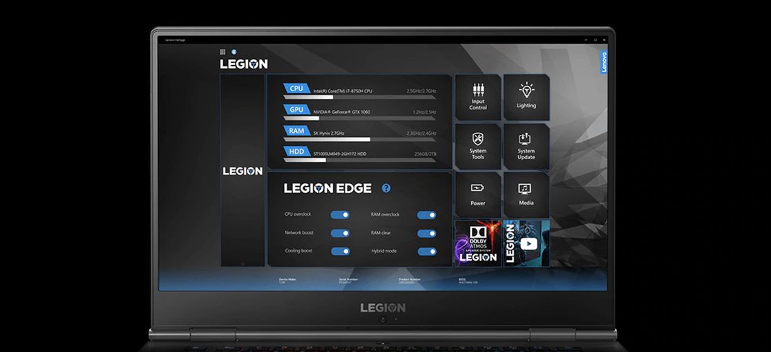 Herní notebook LENOVO Legion Y74017IRHg černý black