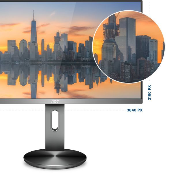 27 LED monitor AOC U2790PQU  4K UHD šedý gray