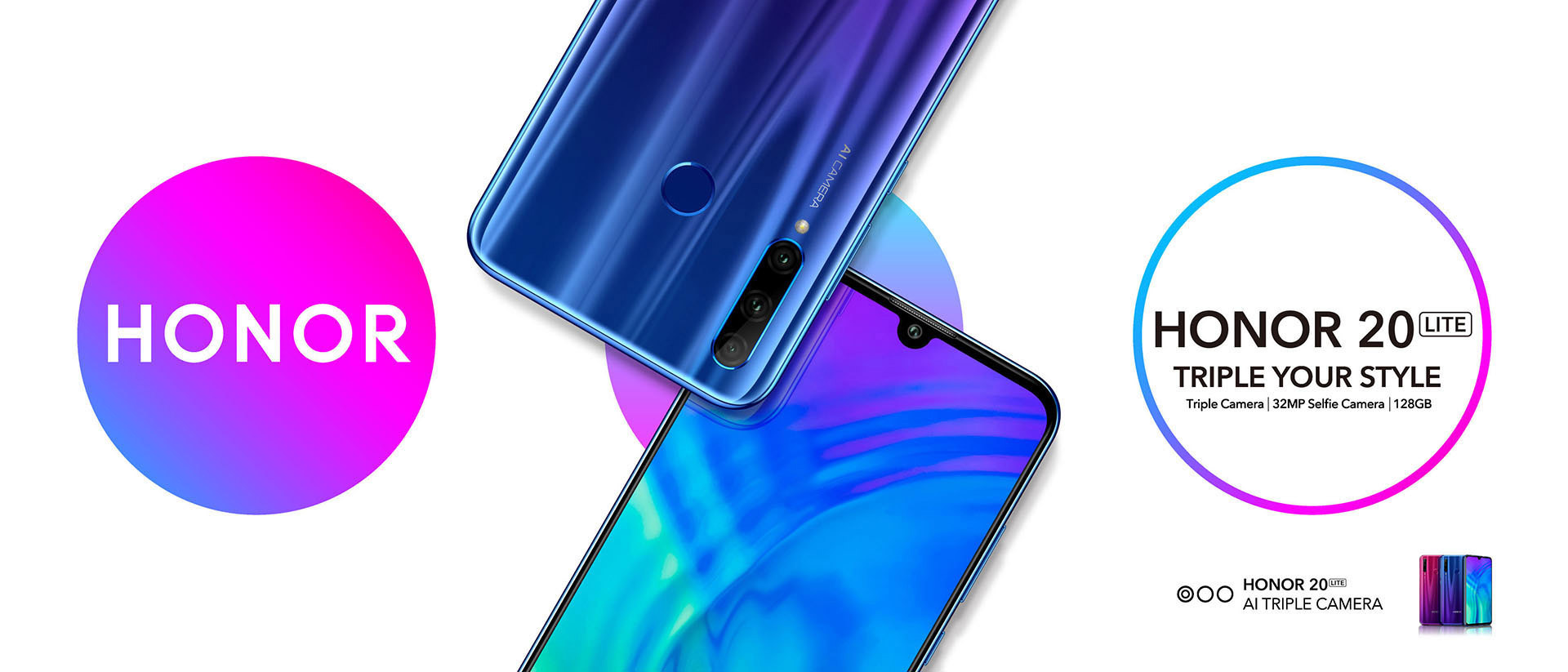 Mobilní telefon HONOR 20 lite 4GB128 GB Phantom Blue modrý blue