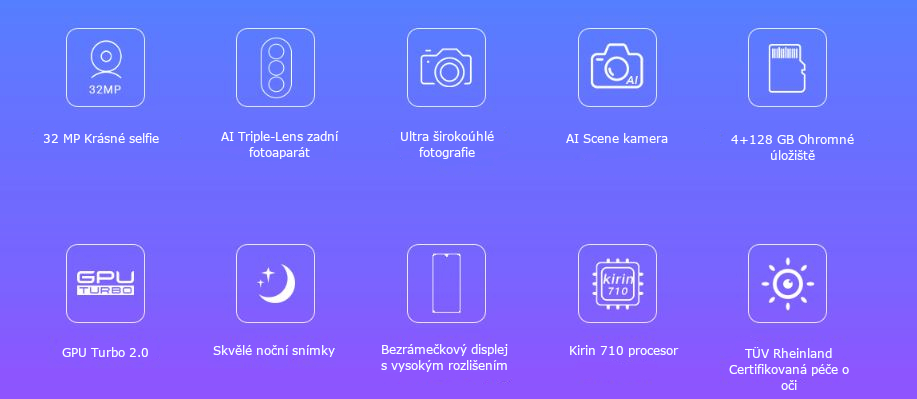 Mobilní telefon HONOR 20 lite 4GB128 GB Phantom Blue modrý blue