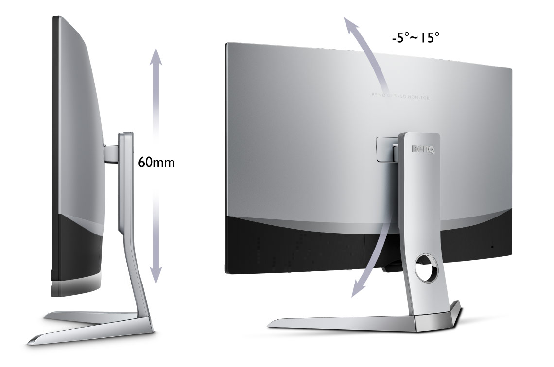 Prohnutý LED monitor BENQ 32 LED EX3203RQHD stříbrný silver