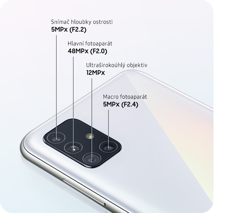 Mobilní telefon SAMSUNG Galaxy A51 SMA515F DualSIM bílý white