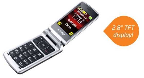 Mobilní telefon pro seniory + stolní nabíječka ALIGATOR V710 SENIOR černýstříbrný blacksilver