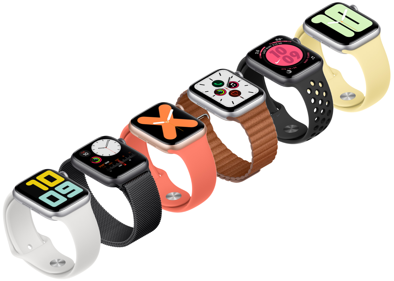 Chytré hodinky APPLE Watch S5 40mm stříbrnábílá silverwhite