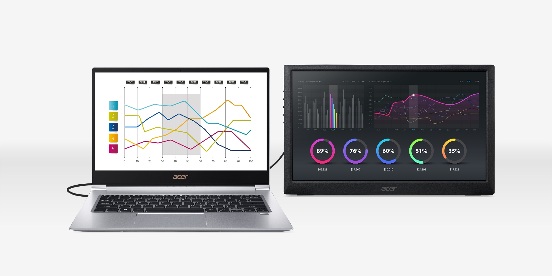 Přenosný monitor ACER PM161Qbu černý black