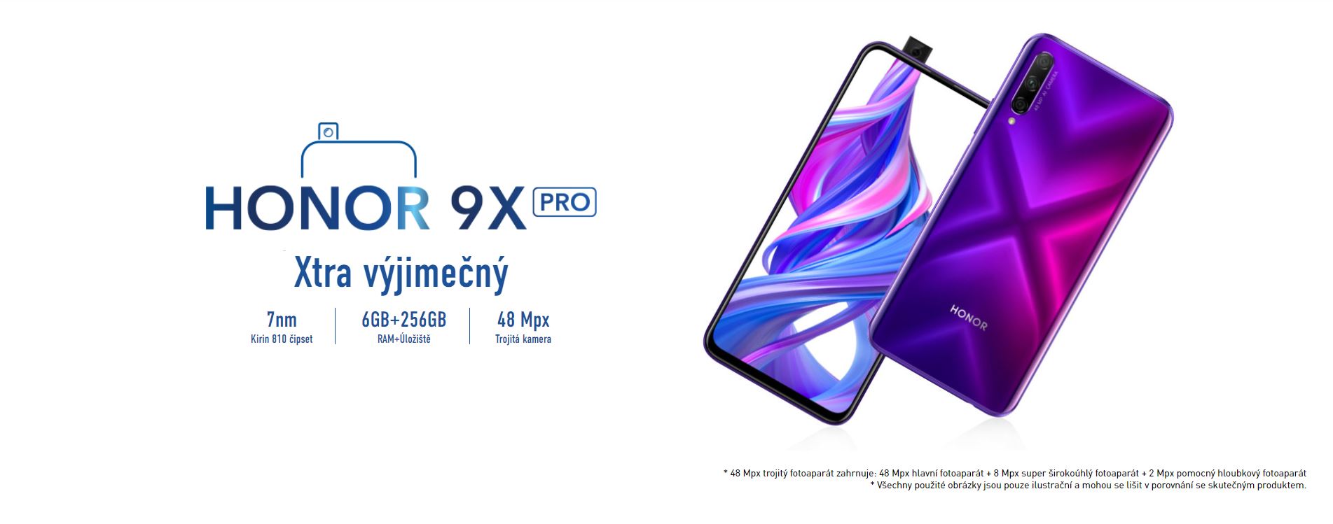 Mobilní telefon HONOR 9X Pro 6GB256GB Dual Sim fialová purple