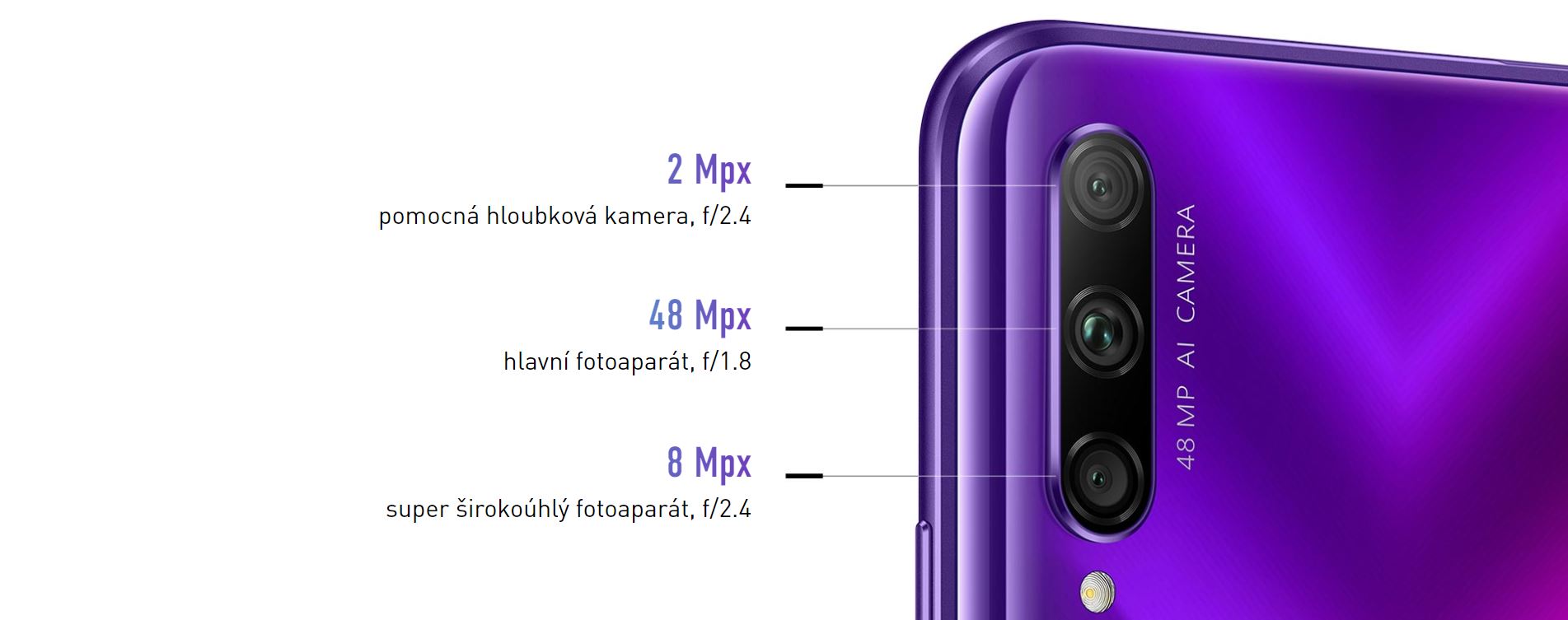 Mobilní telefon HONOR 9X Pro 6GB256GB Dual Sim fialová purple