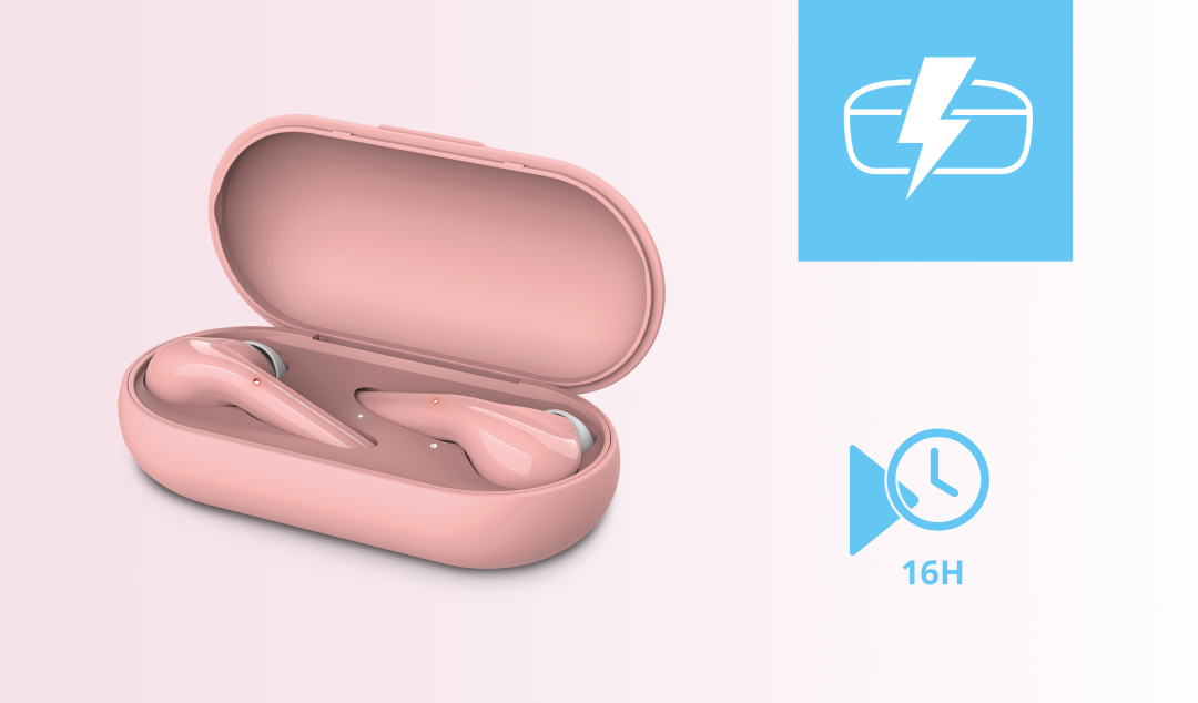 Bezdrátová sluchátka TRUST Nika Touch Bluetooth Earphone růžová pink