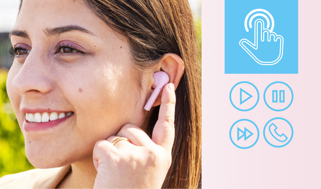 Bezdrátová sluchátka TRUST Nika Touch Bluetooth Earphone růžová pink