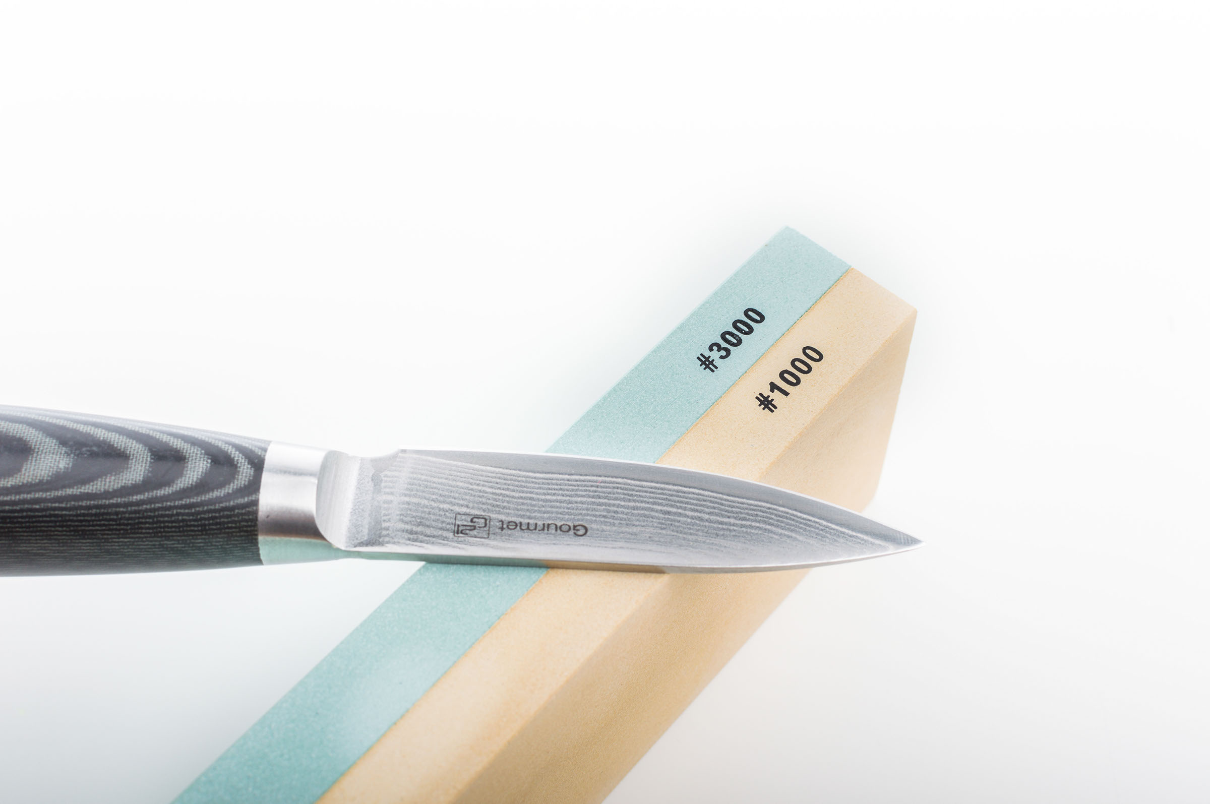 Sada nožů G21 Gourmet Damascus 3ks v bambusovém bloku + brusný kámen