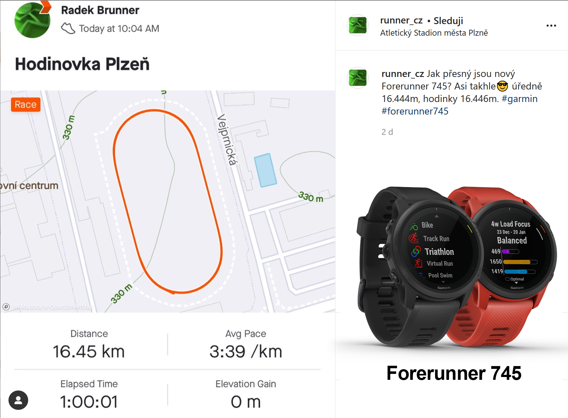 Sportovní hodinky GARMIN Forerunner 745 Music Red