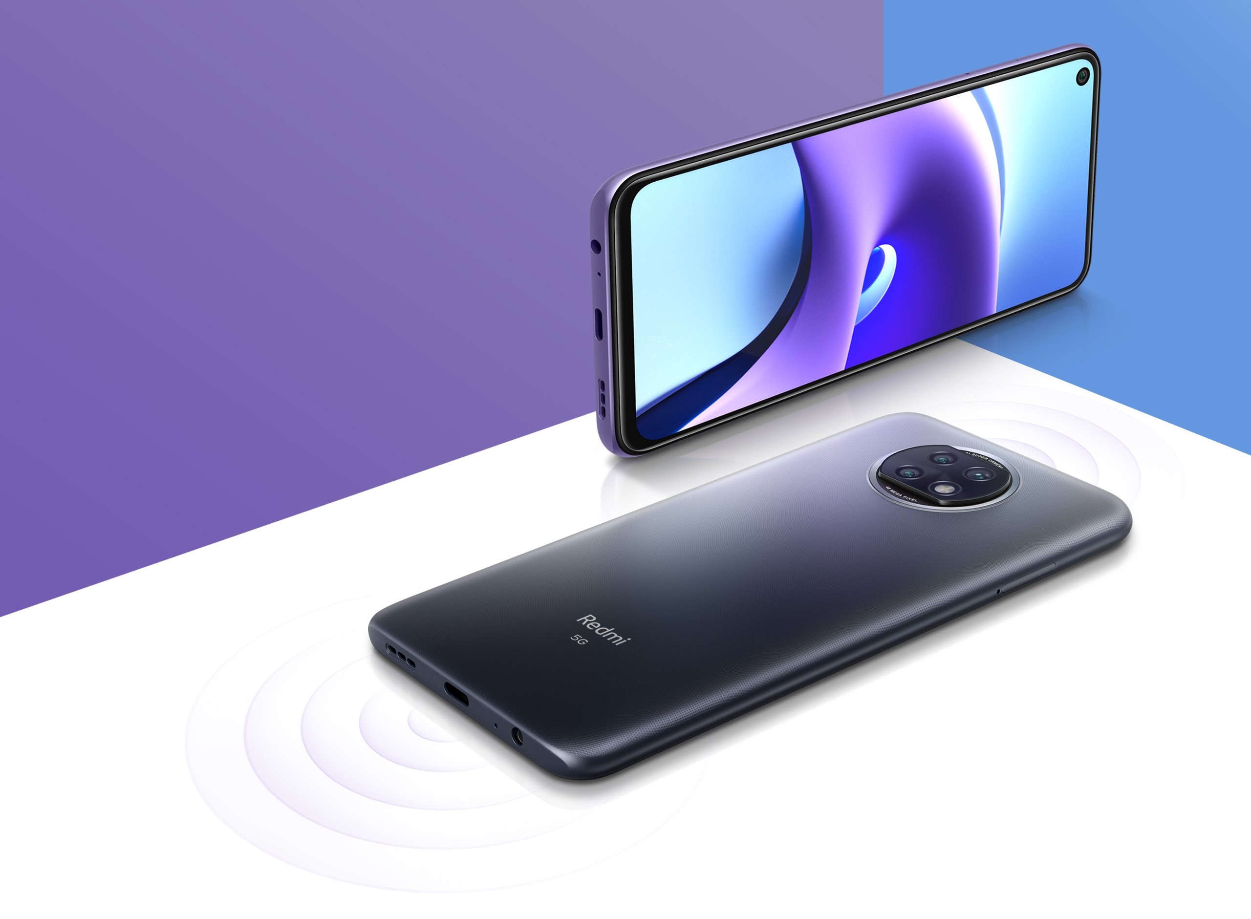 Mobilní telefon XIAOMI Redmi Note 9T 464GB fialový purple