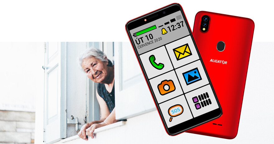 Mobilní telefon pro seniory ALIGATOR S5540 Senior 32GB růžovozlatý