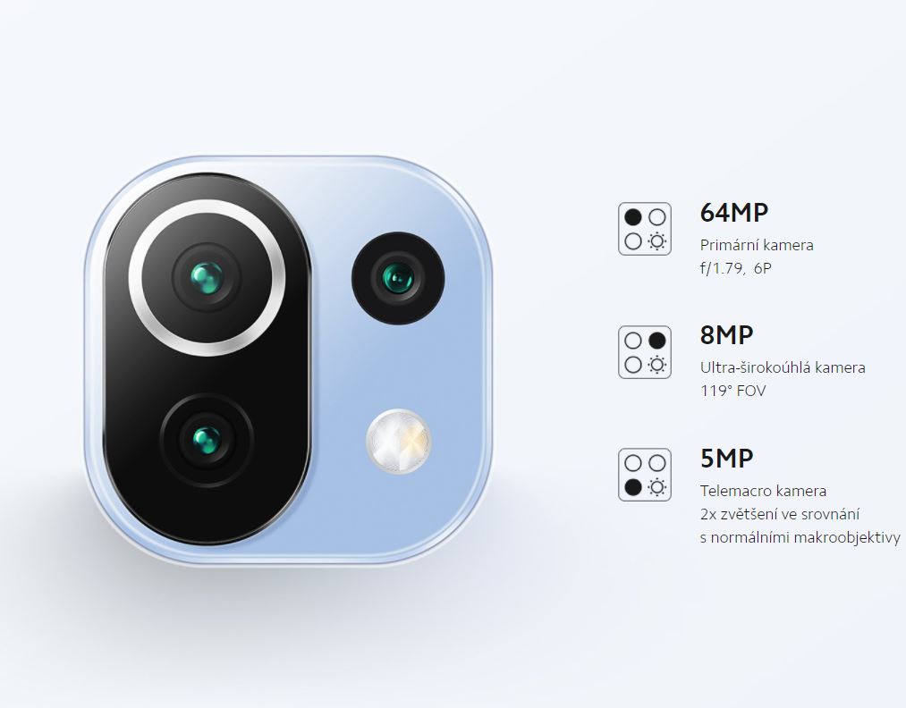 Mobilní telefon XIAOMI Mi 11 Lite 4G 664GB modrý blue