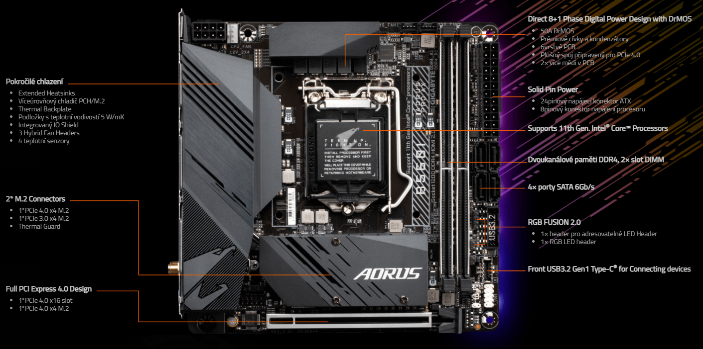 Základní deska GIGABYTE B560I AORUS PRO AX