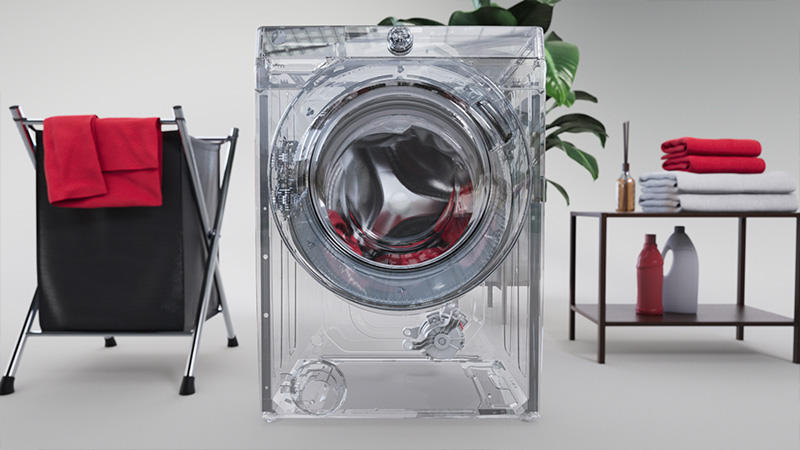 Úzká pračka s předním plněním HOOVER HW4 37AMBS1S