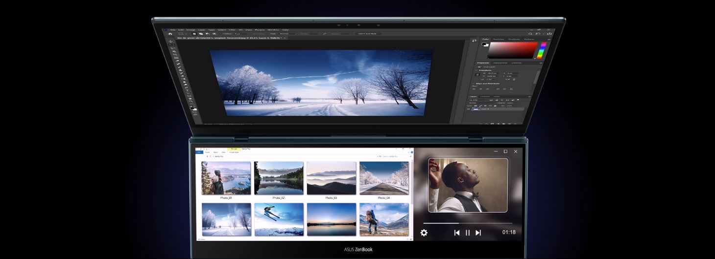 Asus Zenbook Pro Duo 15 OLEDUX582i712700H156''''4KT16GB1TB SSDRTX 3060W11HGray2R