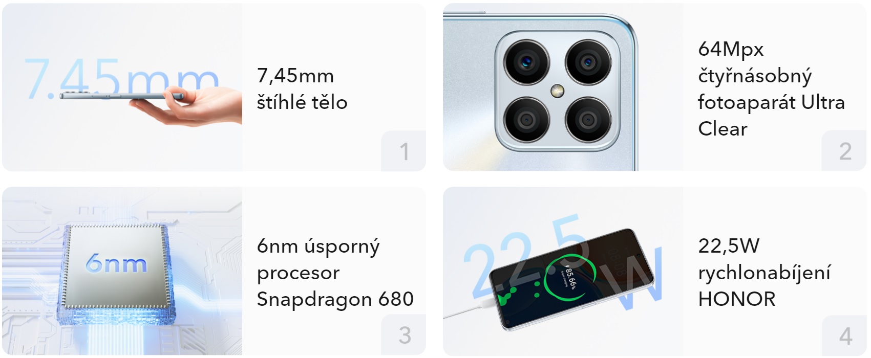 Mobilní telefon HONOR X8 6GB128GB černý