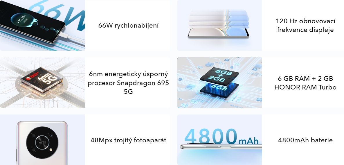 Mobilní telefon HONOR Magic4 Lite 5G 6GB128GB modrý