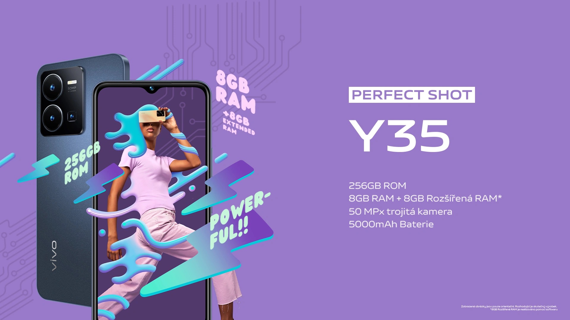 Mobilní telefon VIVO Y35 modrá blue