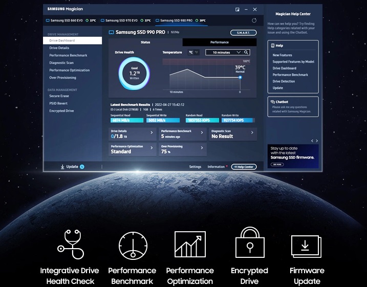 SSD disk SAMSUNG 990 PRO 2TB s chladičem