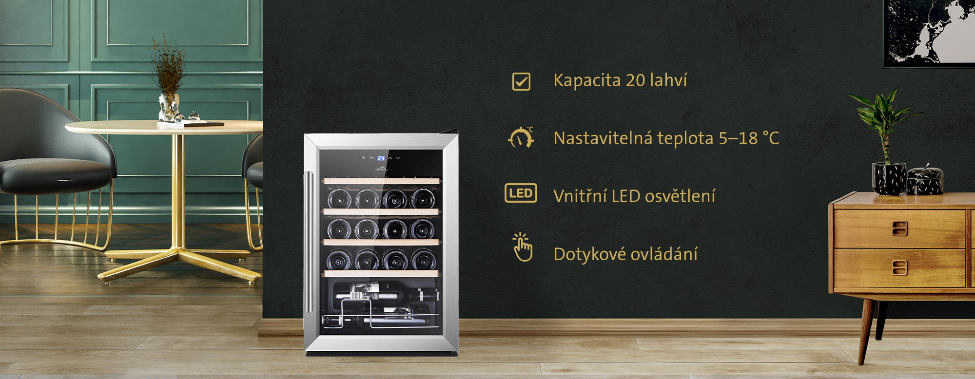 Vinotéka ETA 9531 černostříbrný blacksilver