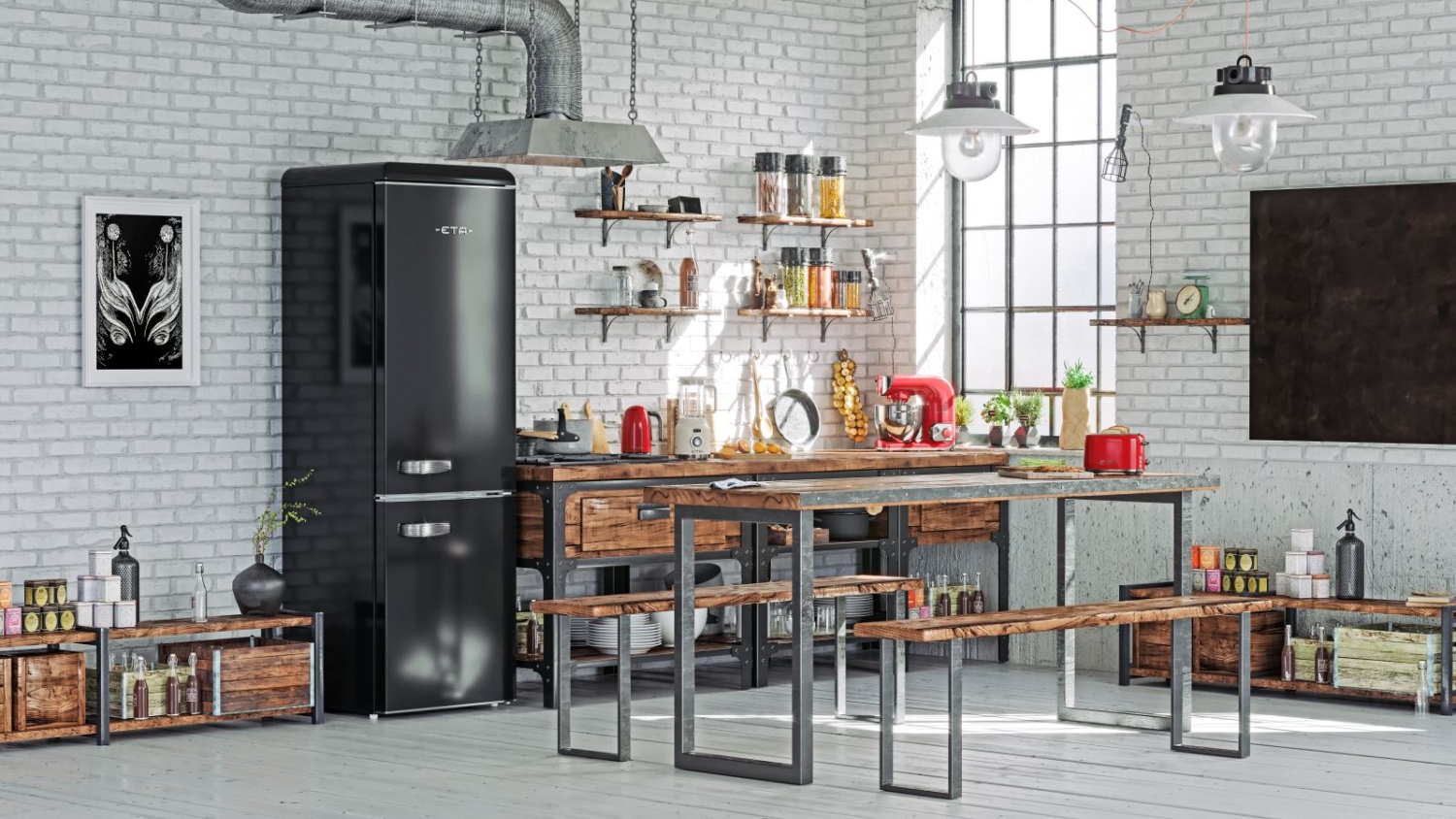 Chladnička s mrazákem ETA Storio 2532 černý black