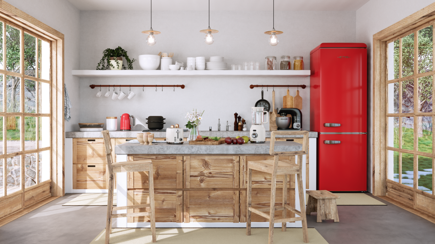 Chladnička s mrazničkou ETA Storio 2531 červená red