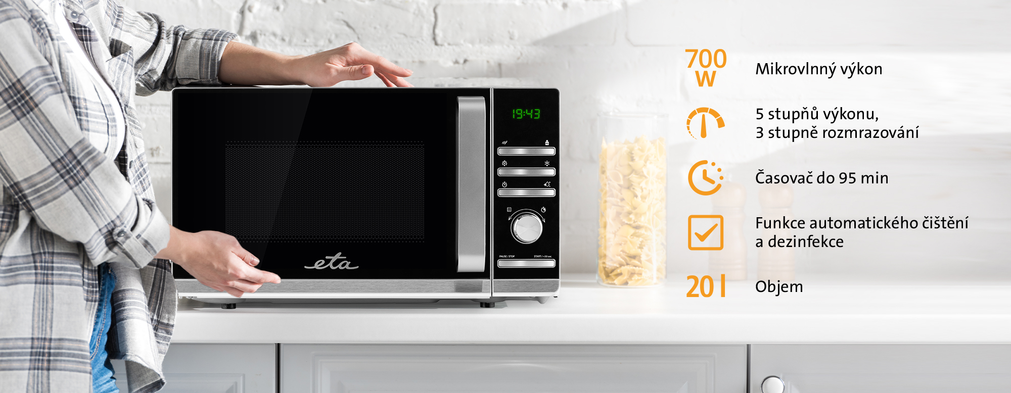 Mikrovlnná trouba ETA Galateo 1210 černostříbrný blacksilver