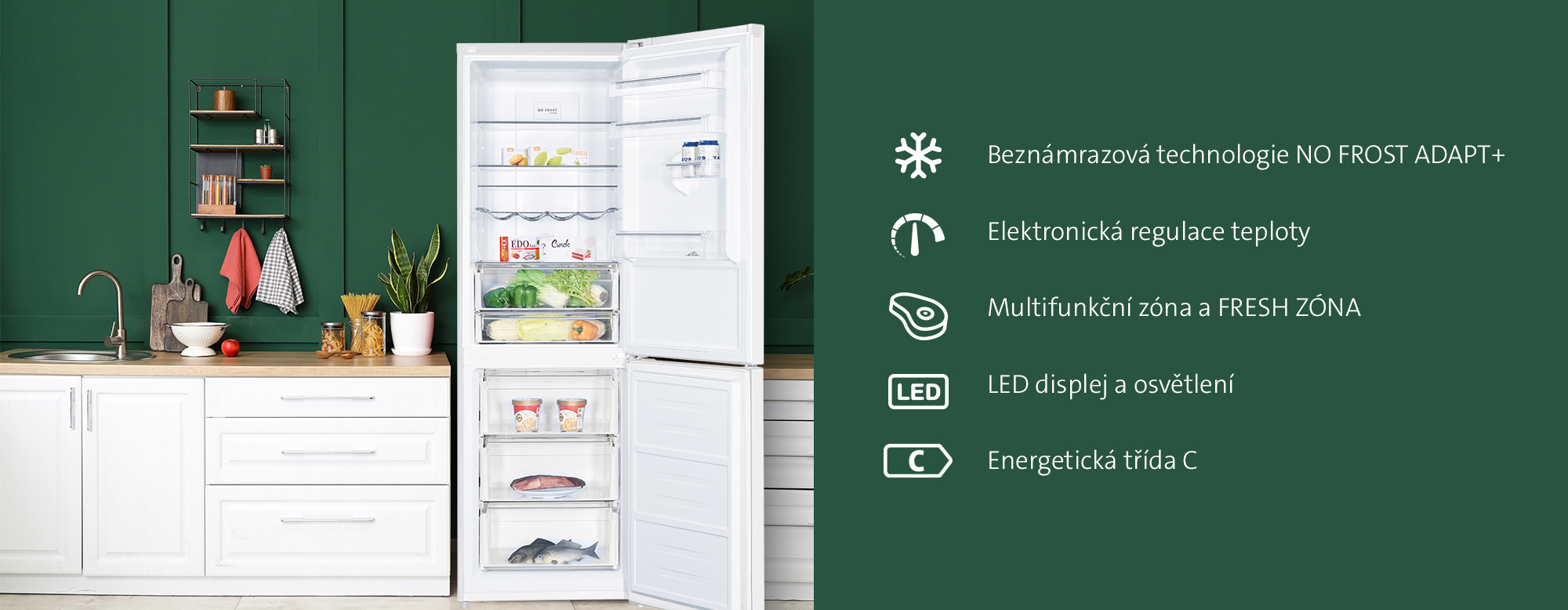 Chladnička kombinovaná ETA 3356 bílý white