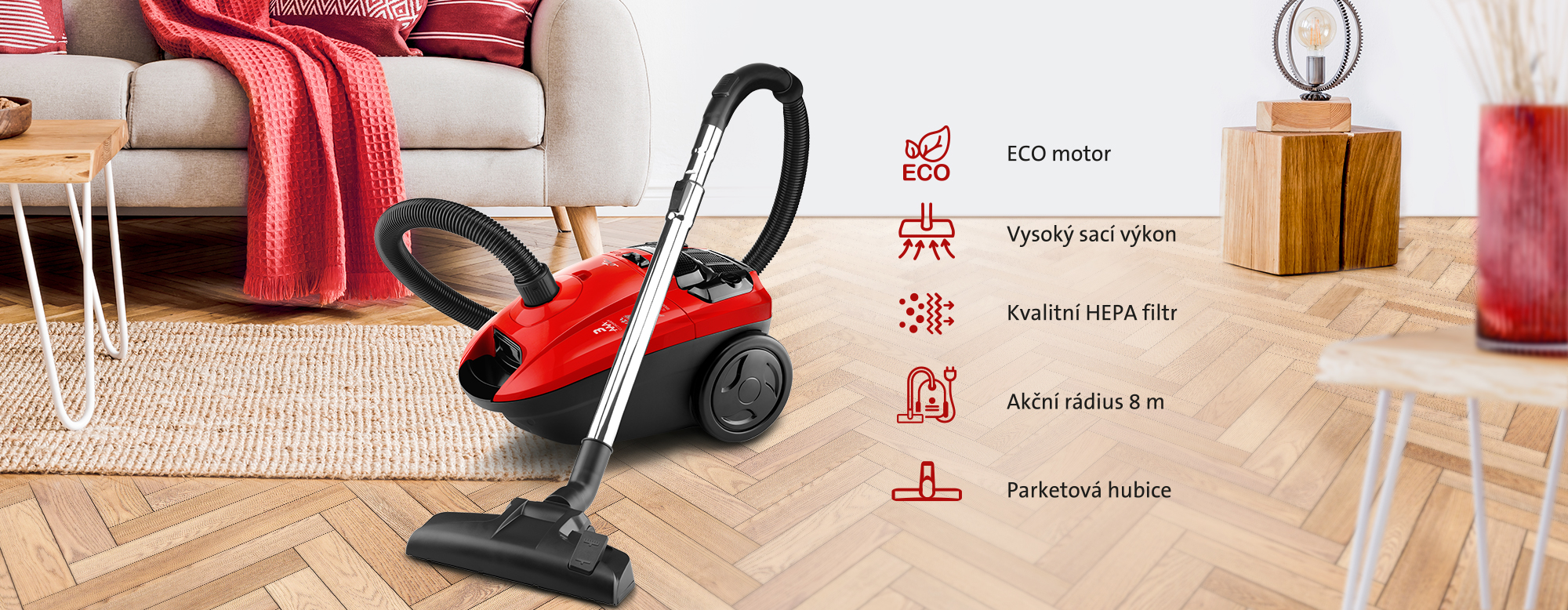 Vysavač ETA Diego 3521 červená red