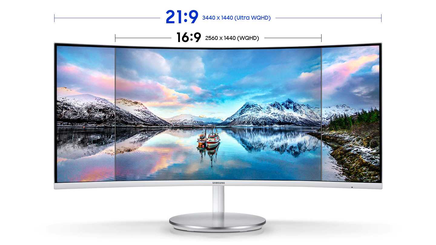 Prohnutý LED monitor SAMSUNG C34J791 šedý gray