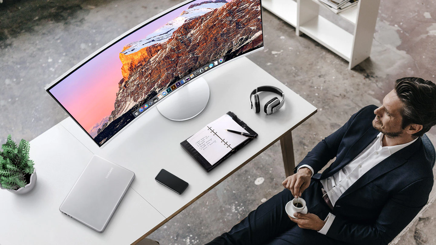 Prohnutý LED monitor SAMSUNG C34J791 šedý gray
