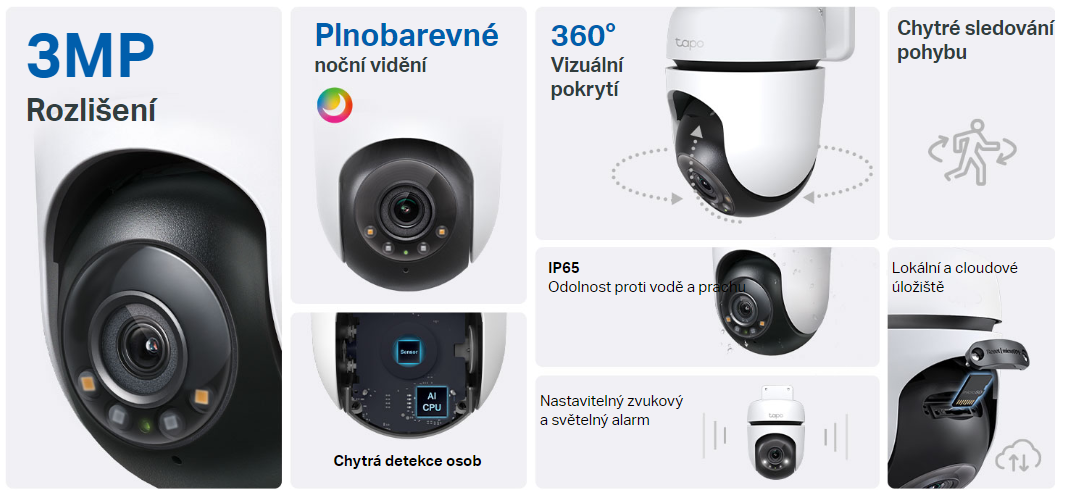 WiFi kamera TPLINK Tapo C510W bílý white