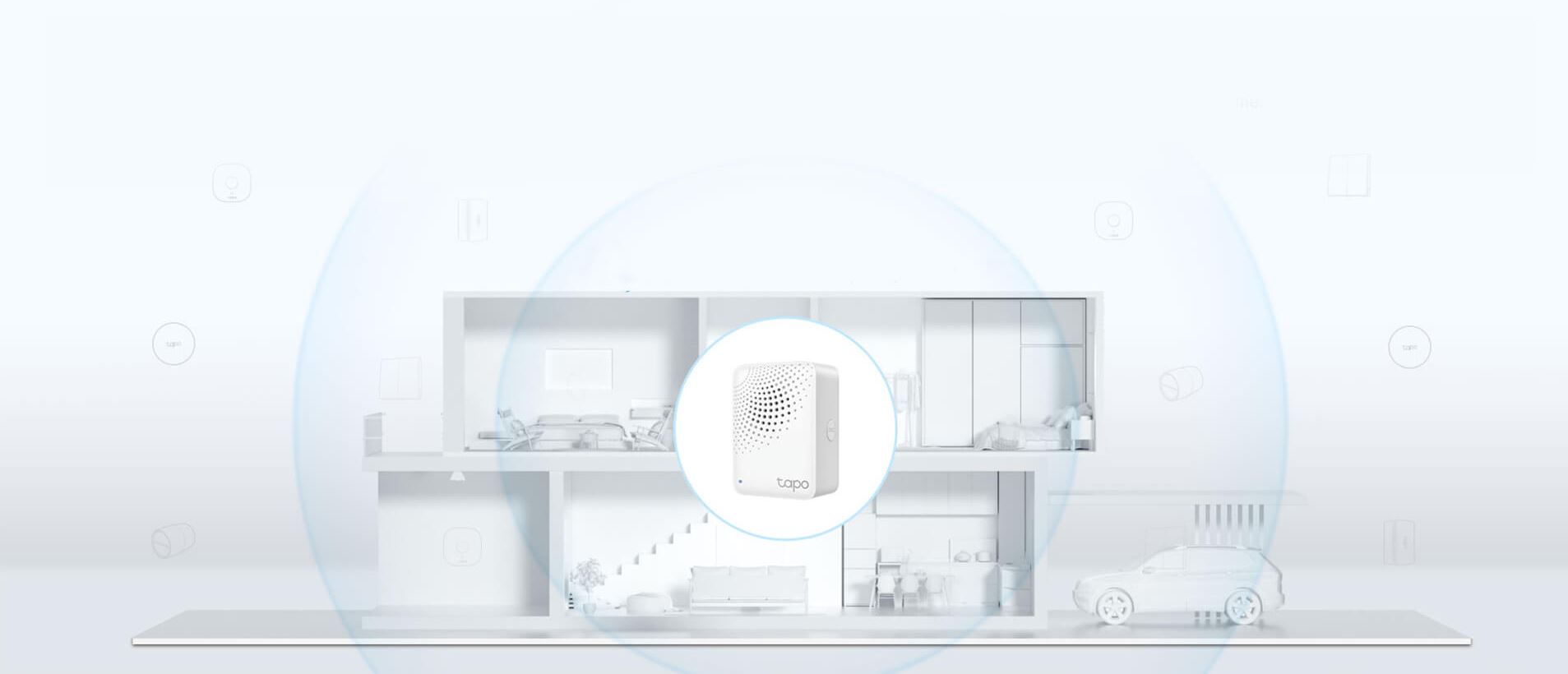 Chytrá domácnost TPLINK Tapo H100 Smart IoT Hub se zvonkem bilý white
