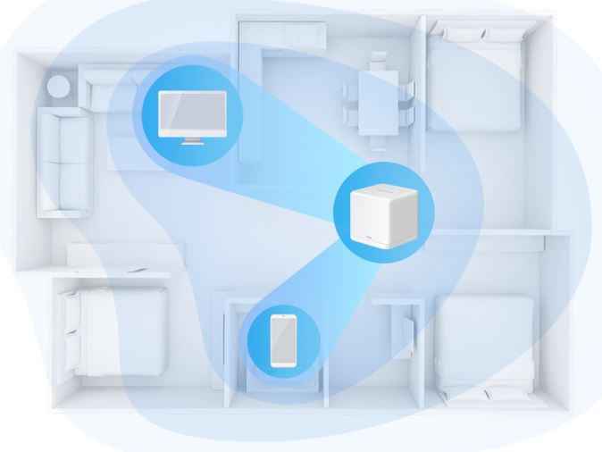 Domácí mesh systém MERCUSYS Halo H30G2pack bílá white