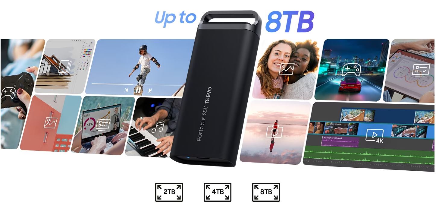 Externí SSD disk SAMSUNG T5 EVO 8GB černý