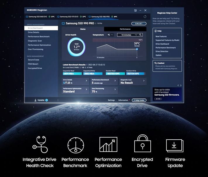 SSD disk SAMSUNG 990 PRO 4TB s chladičem